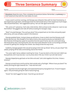 Three Sentence Summary