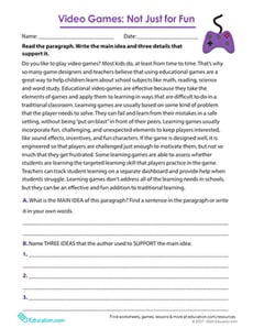 Video Games: Not Just for Fun