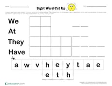 Sight Word Cut Up