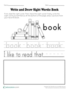 Write and Draw Sight Words Book
