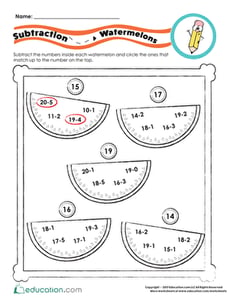 Subtraction Watermelons