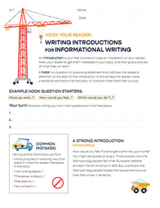 Hook Your Reader: Writing Introductions for Informational Writing