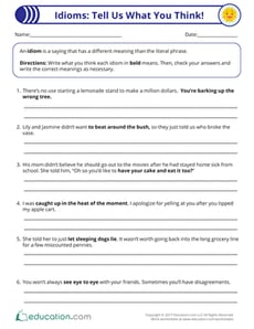 Idioms: Tell Us What You Think!