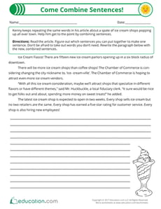 Come Combine Sentences!