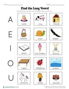 Circle the Long Vowel
