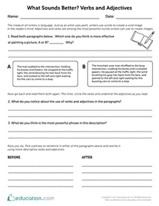 What Sounds Better? Verbs and Adjectives