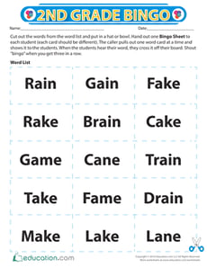 Second Grade Bingo