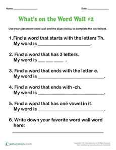What's on the Word Wall?