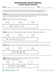 Solving Mixed Number Word Problems with Bar Diagrams