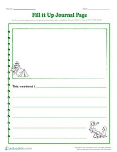 Fill it Up Journal Page