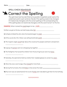 Spell-Check Squiggles: Correct the Spelling