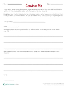 Convince Me: Persuasive Writing Practice