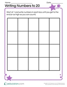 Writing Numbers to 20