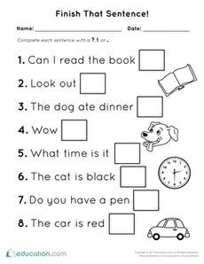 Finish That Sentence: Punctuation