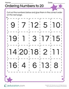 Ordering Numbers to 20