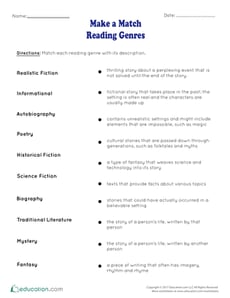 Make a Match: Reading Genres