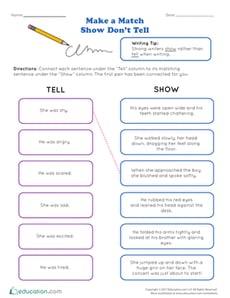 Make a Match: Show Don’t Tell