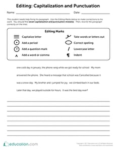 Editing: Capitalization and Punctuation