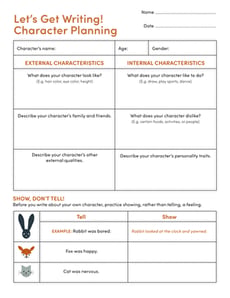 Let’s Get Writing! Character Planning
