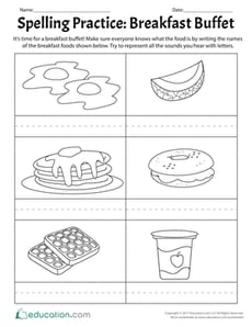 Spelling Practice: Breakfast Buffet