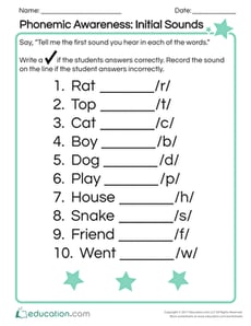 Phonemic Awareness: Initial Sounds