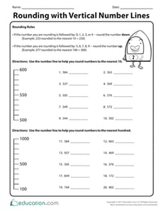 Rounding with Vertical Number Lines