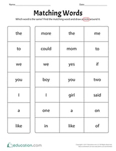 Matching Words