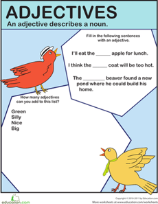 Fill in the Adjective