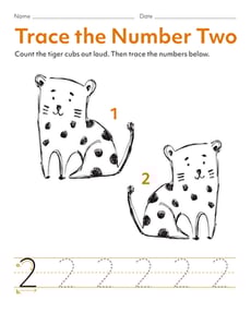 Trace the Number 2
