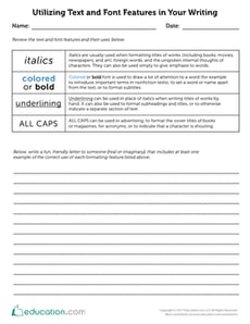 Utilizing Text and Font Features in Your Writing