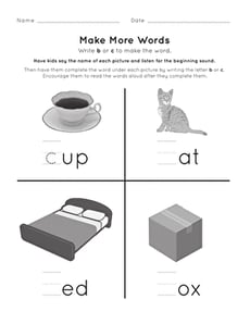Missing Letter: B and C Words