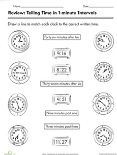 Telling Time: One-Minute Intervals