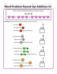 Word Problem Round-Up: Addition #3