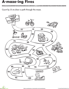 Count by 5's and Make it Through the Maze!
