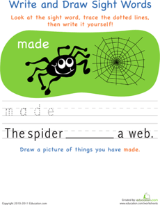 Write and Draw Sight Words: Made