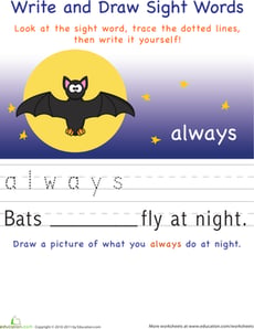 Write and Draw Sight Words: Always