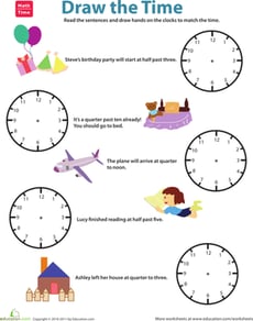 Quarter To vs. Quarter Past: Draw the Time