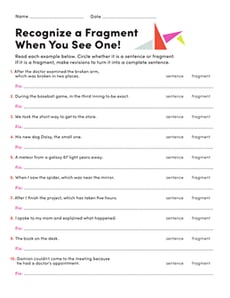 Recognize a Fragment When You See One!