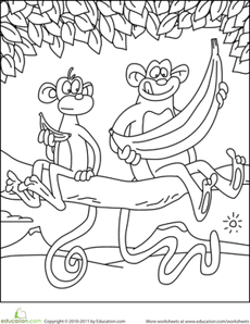 Cute Monkey Coloring Page