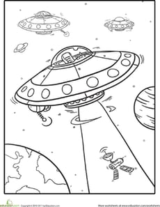 Outer Space Coloring: Spaceships