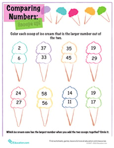 Comparing Numbers: Scoop's Up