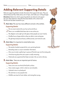 Adding Relevant Supporting Details