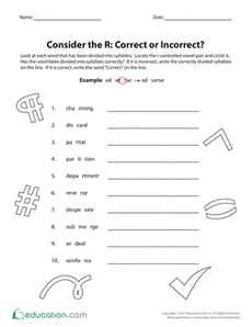 Consider the R: Correct or Incorrect?