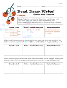 Read, Draw, Write! Solving Word Problems