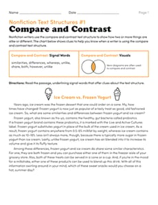 Nonfiction Text Structures #1: Compare and Contrast