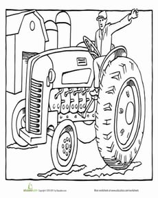 Tractor Coloring Page