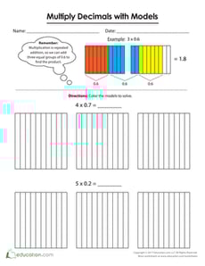 Multiply Decimals with Models