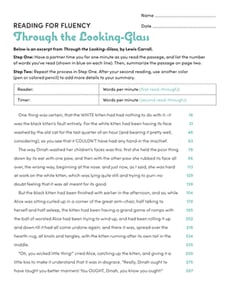 Reading for Fluency: Through the Looking-Glass