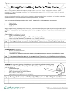 Using Formatting to Pace Your Piece