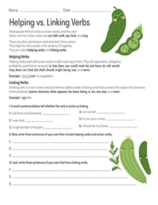Helping vs. Linking Verbs